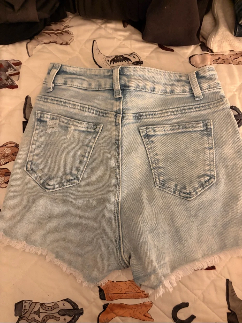 Light Blue Distressed Women's Denim Shorts